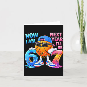 6th Birthday Boy Basball Ice Cream Drip 67 Meme 6 Card