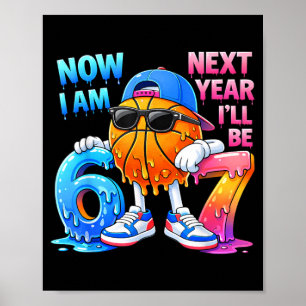 6th Birthday Boy Basball Ice Cream Drip 67 Meme 6 Poster