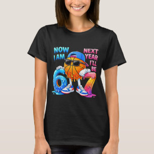 6th Birthday Boy Basball Ice Cream Drip 67 Meme 6 T-Shirt