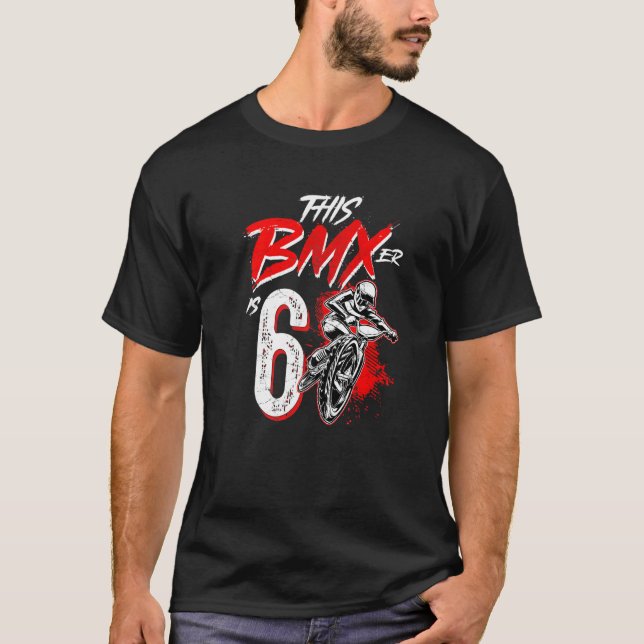 6th Birthday  Boy  BMX Birthday Party Decorations T-Shirt (Front)