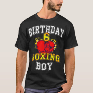 6th Birthday Boy  Boxing  6 years old kid  T-Shirt