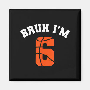 6th Birthday Boy Bro 6 Year Old Bday Kids Basball Magnet
