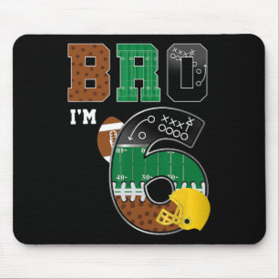 6th Birthday Boy Bro I'm 6 Year Old Boys Kids Foot Mouse Pad