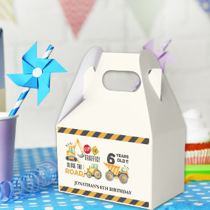 6th birthday boy construction truck favour box