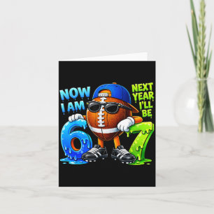 6th Birthday Boy Football Ice Cream Drip 67 Meme 6 Card