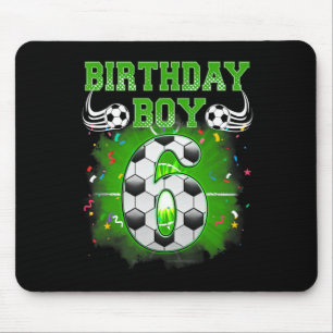 6th Birthday Boy Gifts Birthday Boy Soccer Fan 6 Y Mouse Pad