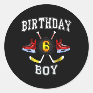 6th Birthday Boy  - Ice Hockey  6 years old kid Classic Round Sticker