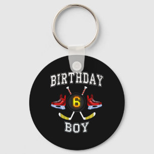 6th Birthday Boy - Ice Hockey 6 years old kid Key Ring