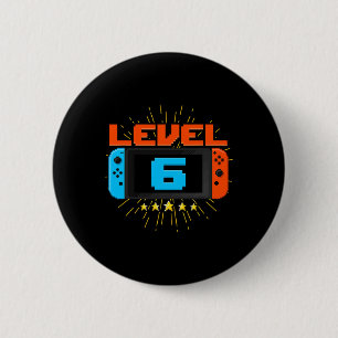 6th Birthday Boy Level 6 Unlocked Video Game 6 Yea Cm Round Badge