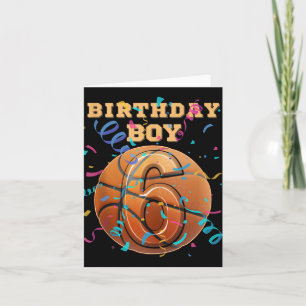 6th Birthday Boy Six 6 Years Old Basketball Player Card
