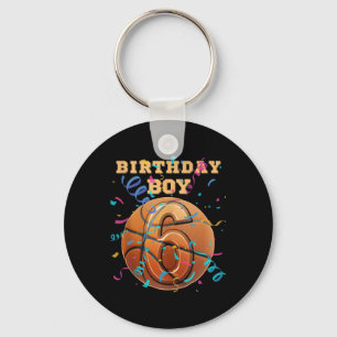 6th Birthday Boy Six 6 Years Old Basketball Player Key Ring
