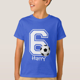 6th Birthday boy soccer personalised-3 T-Shirt