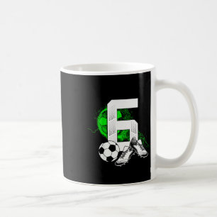 6th Birthday Boy Soccer Player Footll 6 Years Old Coffee Mug