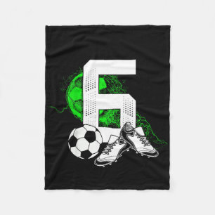 6th Birthday Boy Soccer Player Footll 6 Years Old Fleece Blanket
