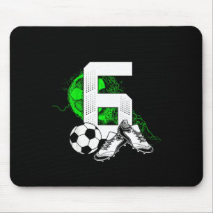 6th Birthday Boy Soccer Player Footll 6 Years Old Mouse Pad