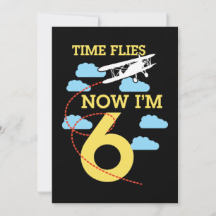 6th Birthday Boys Aeroplane 6 year old Birthday Invitation