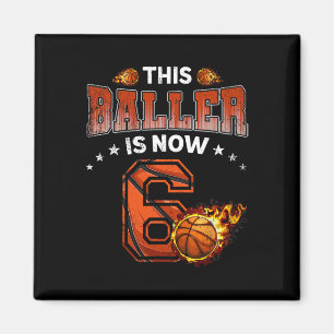 6th Birthday Boys Sketll Player Gifts 6 Years Old Magnet