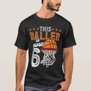6th Birthday Boys Sketll Player This Ller Is Now 6 T-Shirt