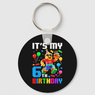 6th birthday building brick 6 years old boys kids key ring