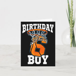 6th Birthday Bysketbyll Boy 6 Year Old Bysketbyll Card