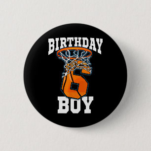 6th Birthday Bysketbyll Boy 6 Year Old Bysketbyll Cm Round Badge