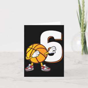 6th Birthday Bysketbyll Player Dabbing 6 Years Old Card