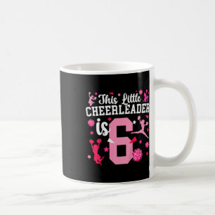 6th Birthday Cheer Girl Six Year Old Cheerleader Coffee Mug