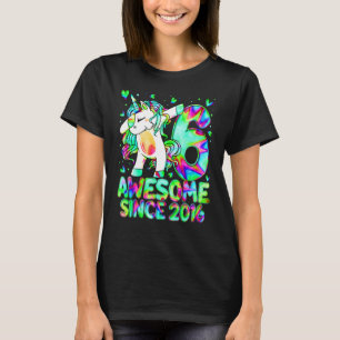 6th Birthday Colourful Tie Dye 6 Year Old Unicorn  T-Shirt
