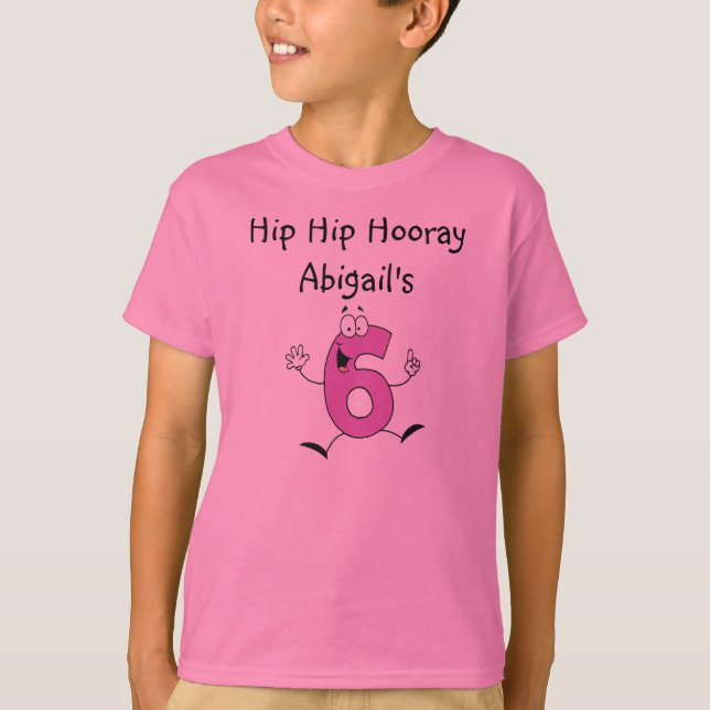 6th Birthday Customised  Tshirt (Front)