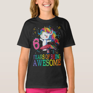 6th Birthday Dabbing Unicorn Party Gift 6 Years Ol T-Shirt