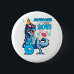 6th Birthday Dinosaur 6 Year Old Boy Kids Awesome Cm Round Badge<br><div class="desc">6th Birthday Dinosaur 6 Year Old Boy Kids Awesome Since 2015 T-Shirt</div>