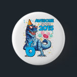 6th Birthday Dinosaur 6 Year Old Boy Kids Awesome Cm Round Badge<br><div class="desc">6th Birthday Dinosaur 6 Year Old Boy Kids Awesome Since 2015 T-Shirt</div>