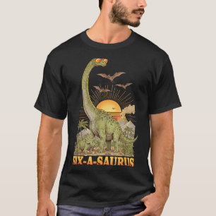 6th Birthday Dinosaur Six-A-Saurus Brontosaurus 6 T-Shirt