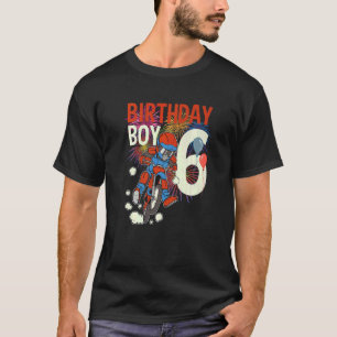 6th Birthday Dirt Bike Boy Party Offroad Biking 6  T-Shirt
