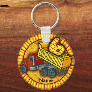 6th Birthday Dump Truck  keychains
