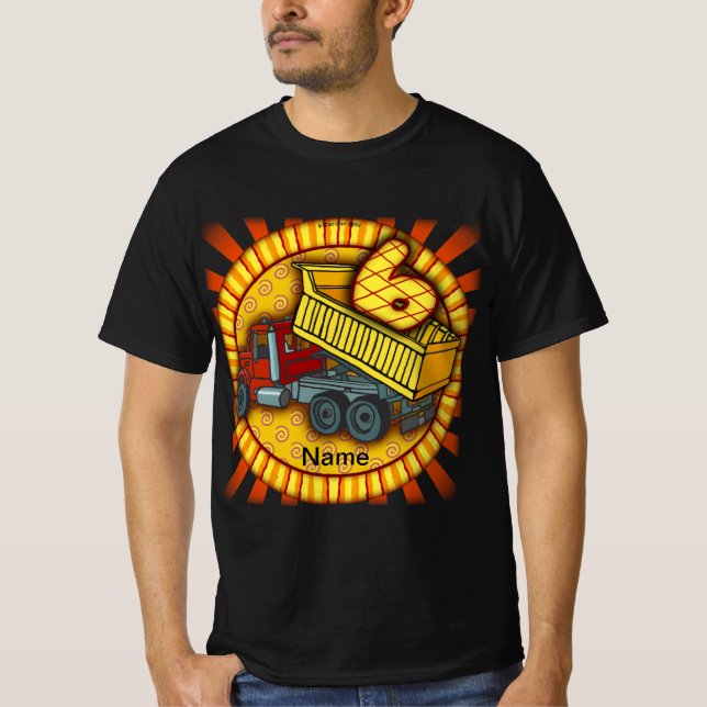6th Birthday Dump Truck  t-shirts (Front)