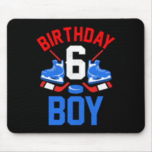 6th Birthday For Girls Boys 6 Yrs Old Ice Hockey Mouse Pad