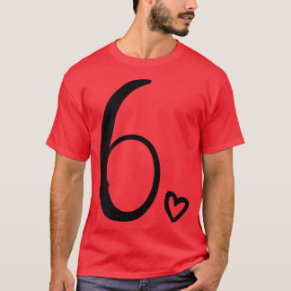 6th Birthday For Kids Girls Si Number 6 Years Old  T-Shirt
