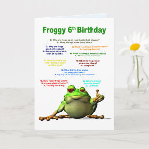 6th Birthday, Frog Jokes Card