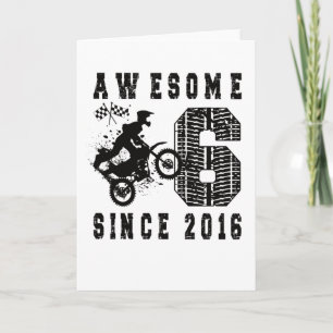 6th Birthday Gift Dirt Bike Boy Born in 2016 Card