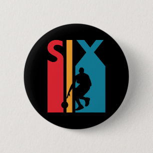 6th Birthday Gift Six Vintage Basketball 6 Year Ol 6 Cm Round Badge