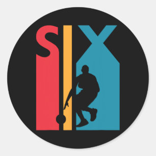 6th Birthday Gift Six Vintage Basketball 6 Year Ol Classic Round Sticker