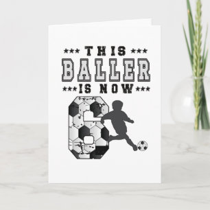 6th Birthday Gift Soccer Player 6 Year Old Boy Card