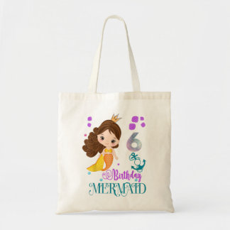 6th Birthday Gifts Birthday Girls 6 Years Old Merm Tote Bag