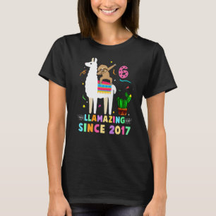 6th Birthday Girl Dab Sloth Riding Unicorn 2017 6 T-Shirt