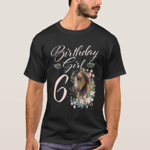 6th Birthday Girl Horse 6 Years Old Bday T-Shirt