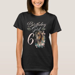 6th Birthday Girl Horse 6 Years Old Bday T-Shirt