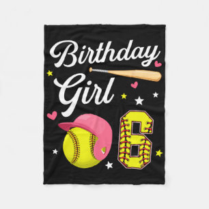 6th Birthday Girl Softll Sixth Bday 6 Yrs Six Year Fleece Blanket