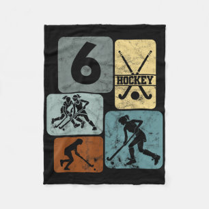 6th Birthday Girls Field Hockey 6 Years Of Hockey Fleece Blanket