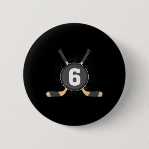 6th Birthday Ice Hockey 6 Years Old Themed Birthda Cm Round Badge